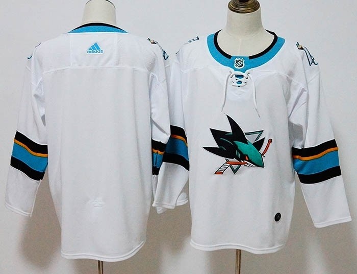 NHL San Jose Sharks Blank White Adidas Jersey