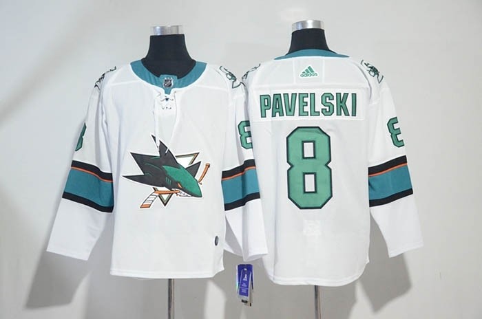 NHL San Jose Sharks #8 Joe Pavelski White Adidas Jersey