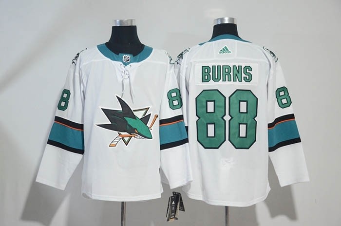 NHL San Jose Sharks #88 Brent Burns White Adidas Jersey