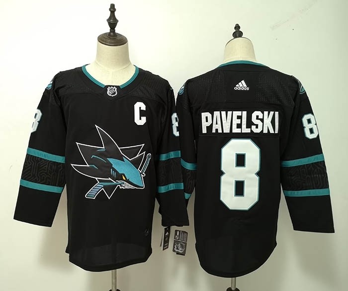 NHL San Jose Sharks #8 Joe Pavelski Black Adidas Jersey