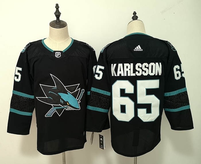 NHL San Jose Sharks #65 Erik Karlsson Black Adidas Jersey