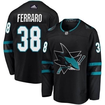 Men's San Jose Sharks #38 Mario Ferraro Black Adidas Jersey