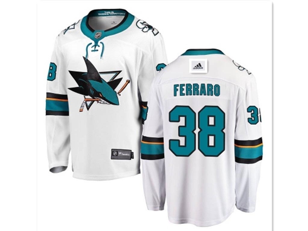 Men's San Jose Sharks #38 Mario Ferraro White Road Authentic Stitched NHL Jersey