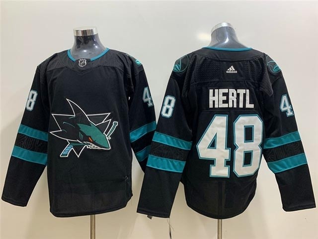 Men's San Jose Sharks #48 Tomas Hertl Black Alternate Adidas Authentic Jersey