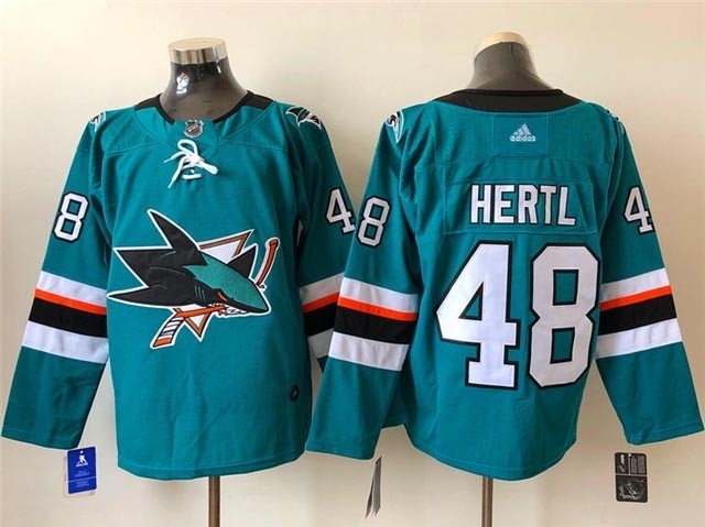 Men's San Jose Sharks #48 Tomas Hertl Teal Home Adidas Authentic Jersey