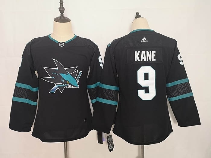 Women San Jose Sharks #9 Evander Kane Black Adidas Jersey