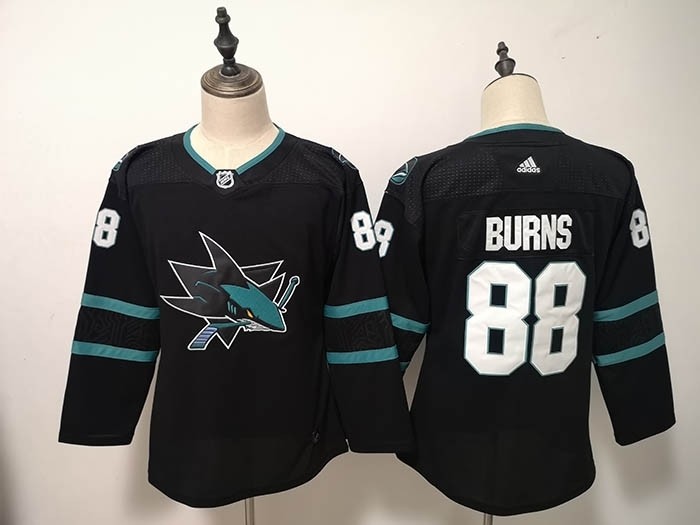 Women San Jose Sharks #88 Brent Burns Black Adidas Jersey