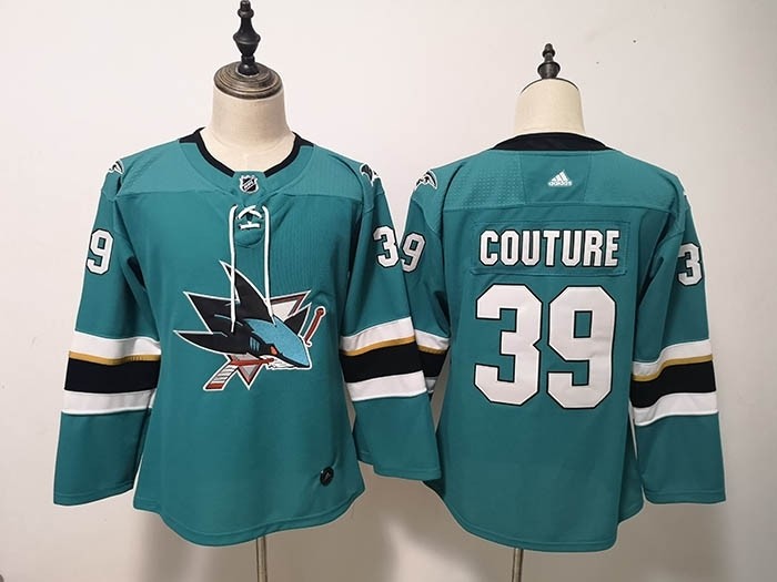 Women San Jose Sharks #39 Logan Couture Green Adidas Jersey