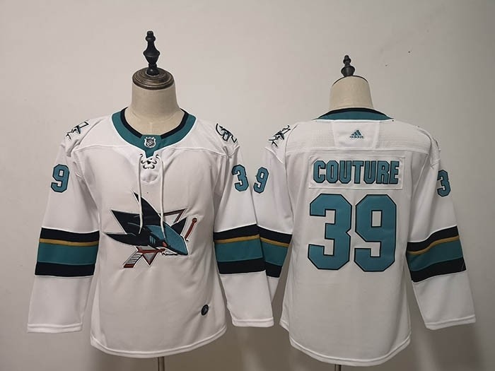 Women San Jose Sharks #39 Logan Couture White Adidas Jersey