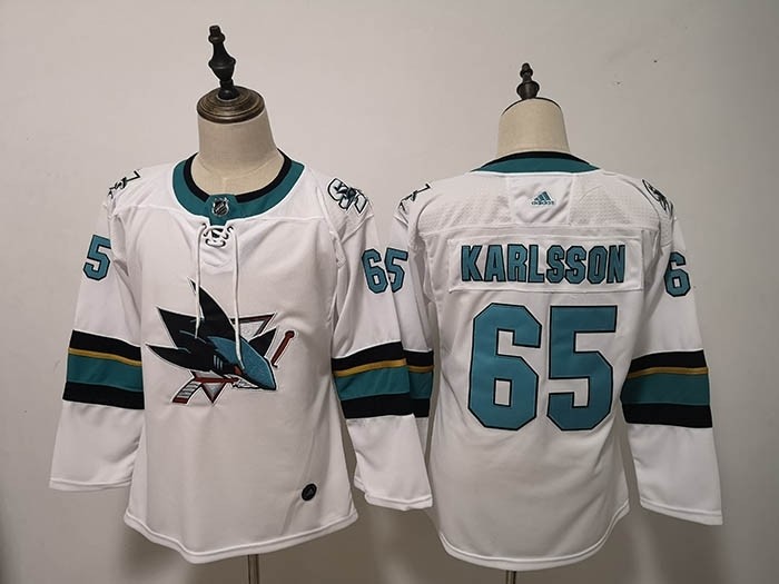 Women San Jose Sharks #65 Erik Karlsson White Adidas Jersey