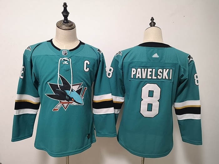 Youth San Jose Sharks #8 Joe Pavelski Green Adidas Jersey