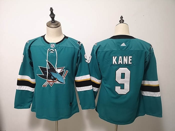 Youth San Jose Sharks #9 Evander Kane Green Adidas Jersey