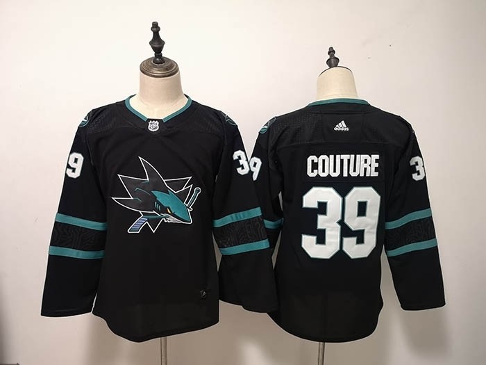 Youth San Jose Sharks #39 Logan Couture Black Adidas Jersey