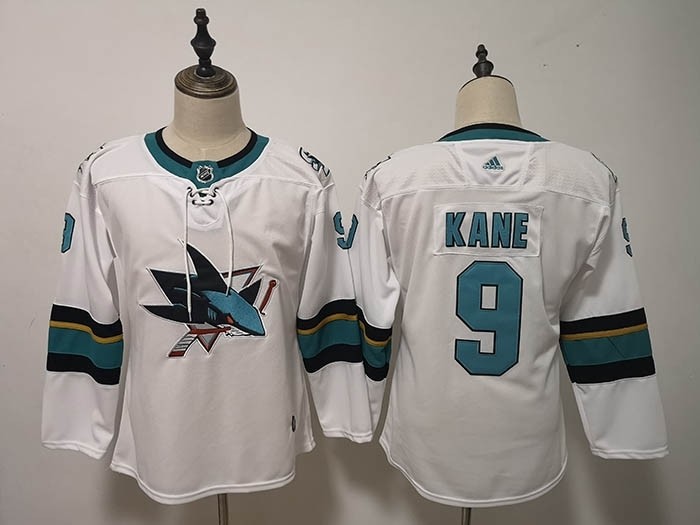 Youth San Jose Sharks #9 Evander Kane White Adidas Jersey