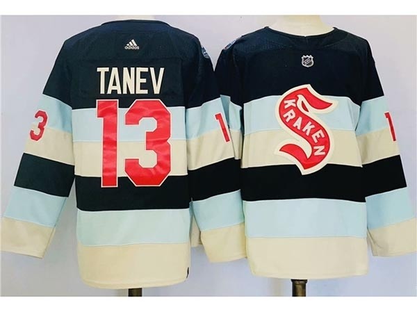 Men's Seattle Kraken #13 Brandon Tanev Blue 2024 Winter Classic Jersey