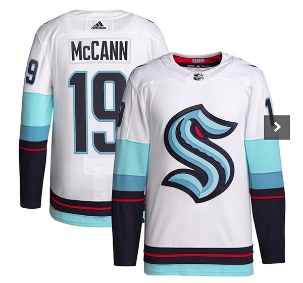 Men's Seattle Kraken #19 Jared McCann White Stitched Jersey