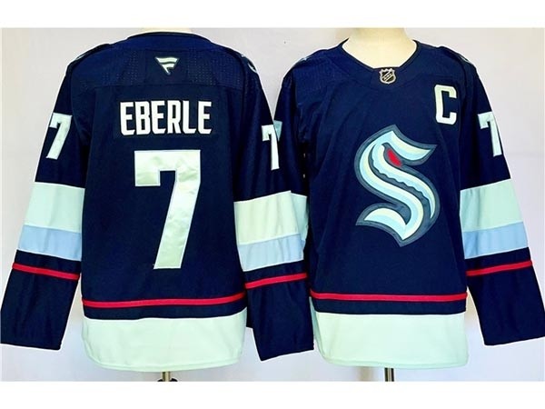 Men's Seattle Kraken #7 Jordan Eberle 2024-25 Navy Jersey