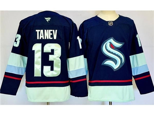 Men's Seattle Kraken #13 Brandon Tanev 2024-25 Navy Jersey