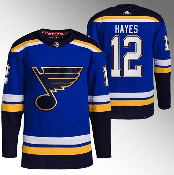 Men's St. Louis Blues #12 Kevin Hayes Blue Stitched Jersey