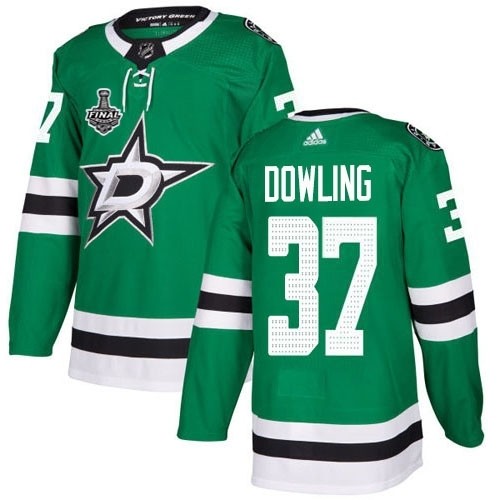 NHL Stars #37 Justin Dowling Green Home Authentic 2020 Stanley Cup Final Stitched Jersey