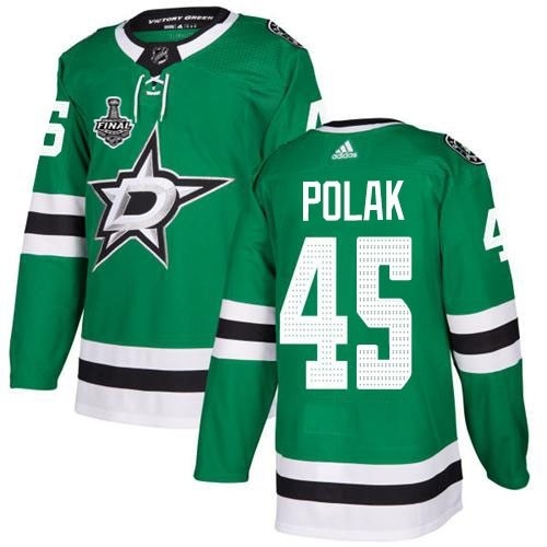 NHL Stars #45 Roman Polak Green Home Authentic 2020 Stanley Cup Final Stitched Jersey