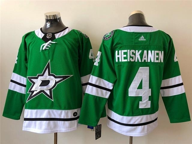 Men's Dallas Stars #4 Miro Heiskanen Green Home Authentic Stitched Adidas Jersey