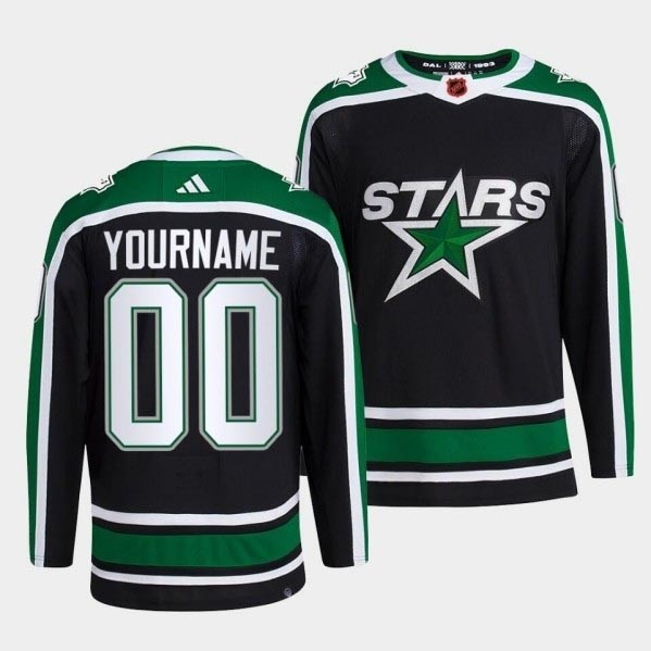 Men's Dallas Stars Custom Black 2022-23 Reverse Retro Stitched Jersey(Name and number remark in comment column)