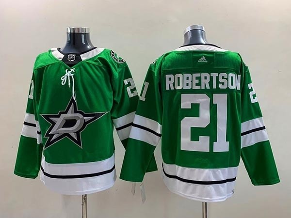 Men's Dallas Stars #21 Jason Robertson Green Stitched Jersey