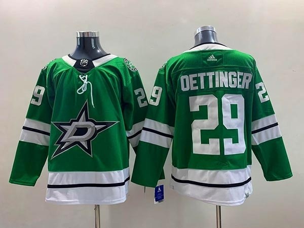 Men's Dallas Stars #29 Jake Oettinger Green Stitched Jersey