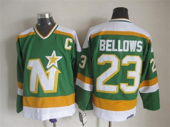 Men's Minnesota North Stars #23 Brian Bellows 1978-79 Green CCM Throwback Jersey