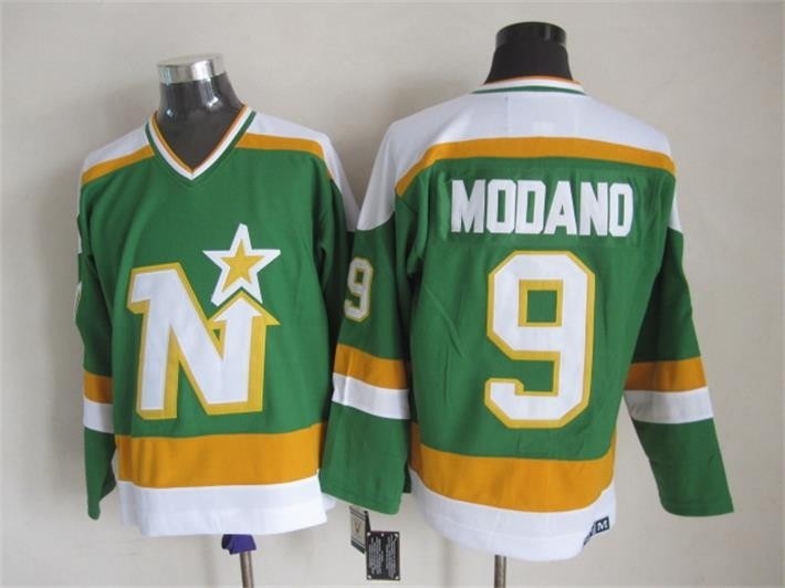 Men's Minnesota North Stars #9 Mike Modano 1978-79 Green CCM Throwback Jersey