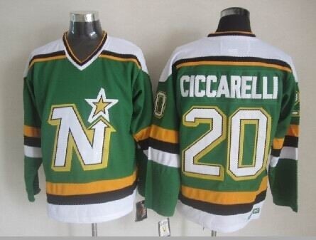 Men's Minnesota North Stars #20 Dino Ciccarelli Green Throwback CCM Jersey