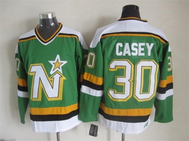 Men's Minnesota North Stars #30 Jon Casey Green Throwback CCM Jersey