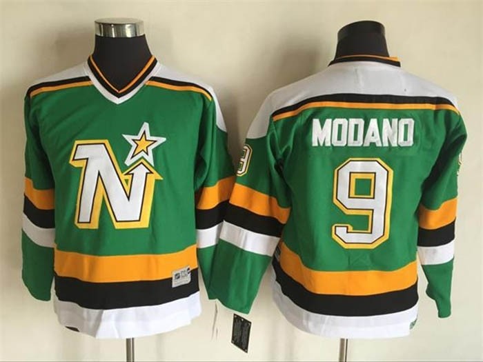 Youth Minnesota North Stars #9 Mike Modano 1978-79 Green CCM Throwback Jersey