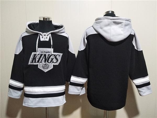 Men's Los Angeles Kings Blank Black Ageless Must-Have Lace-Up Pullover Hoodie