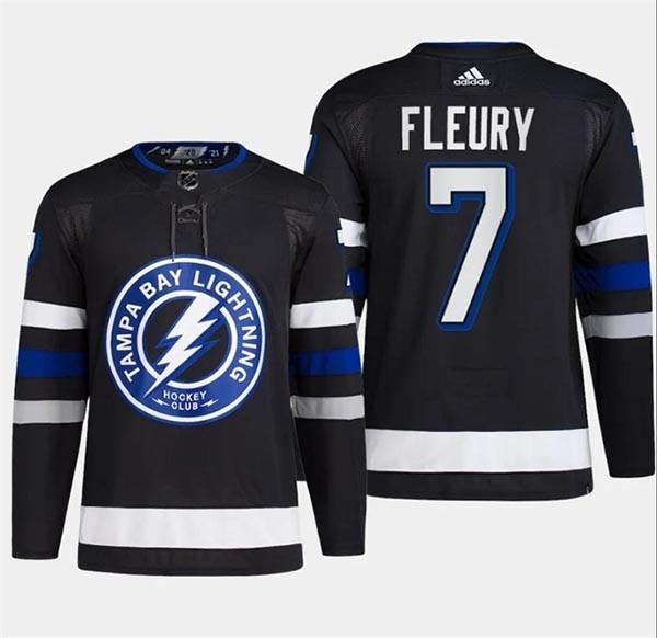 Men's Tampa Bay Lightning #7 Haydn Fleury Black Alternate Premier Breakaway Stitched Jersey