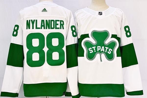 Men's Toronto Maple Leafs #88 William Nylander White 2024 St.Patricks Jersey