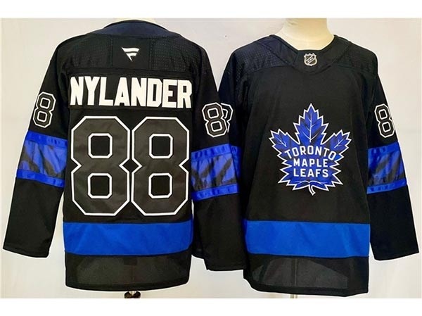 Men's Toronto Maple Leafs #88 William Nylander 2024-25 Black Alternate Jersey