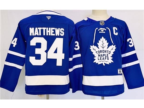 Youth Toronto Maple Leafs #34 Auston Matthews 2024 Blue Jersey