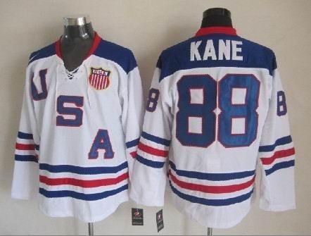 NHL 2010 Team USA Olympic #88 Patrick Kane White Throwback jersey