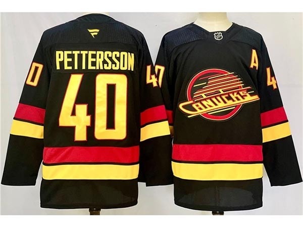 Men's Vancouver Canucks #40 Elias Pettersson 2024-25 Black Jersey