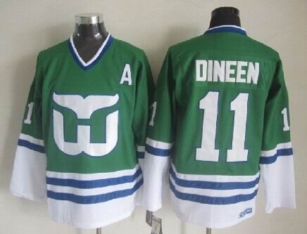 Men's Hartford Whalers #11 Kevin Dineen Green Throwback CCM Jersey