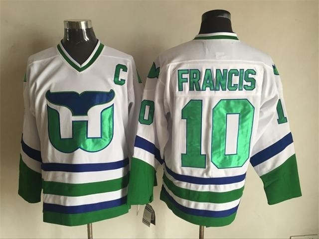 Men's Hartford Whalers #10 Ron Francis White Throwback CCM Jersey