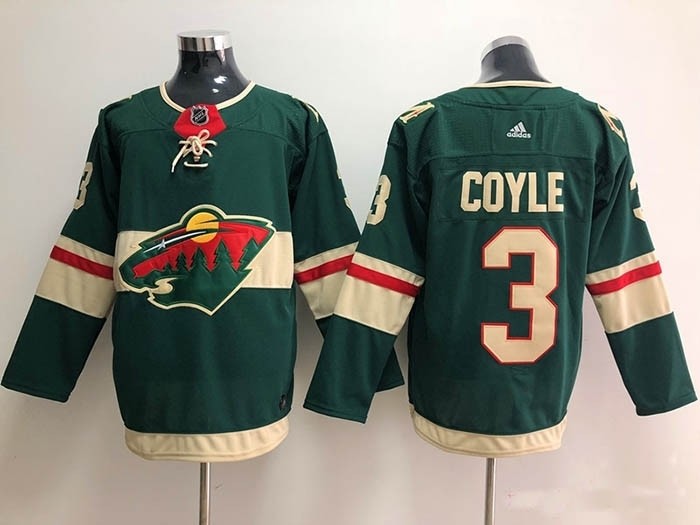 NHL Minnesota Wild #3 Charlie Coyle Green Adidas Jersey