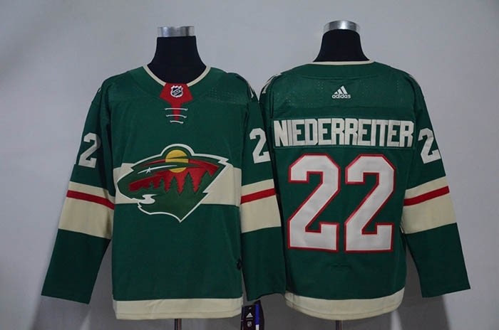 NHL Minnesota Wild #22 Nino Niederreiter Green Adidas Jersey