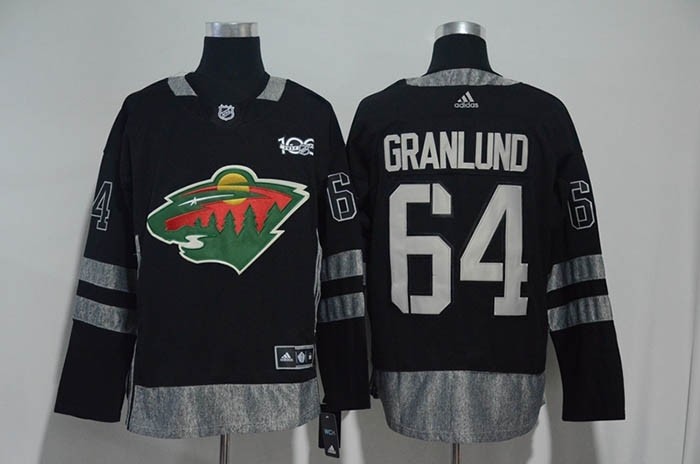 NHL Minnesota Wild #64 Mikael Granlund Black 100th Centennal Classic Jersey