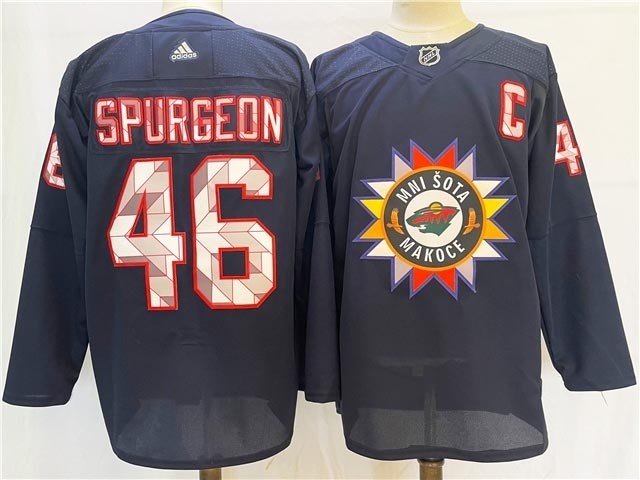 Minnesota Wild #46 Jared Spurgeon Navy Native American Heritage Day Jersey