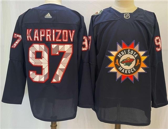 Minnesota Wild #97 Kirill Kaprizov Navy Native American Heritage Day Jersey