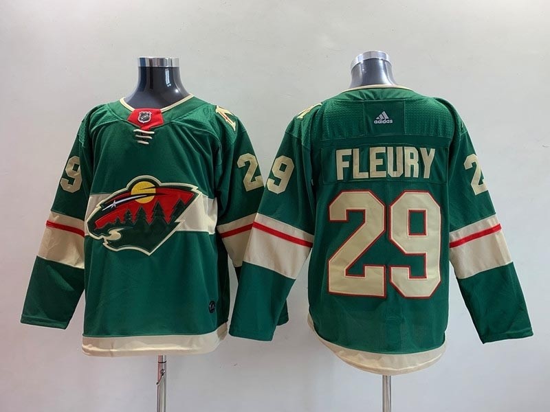 Men's Minnesota Wild #29 Marc-Andre Fleury Green Adidas Stitched NHL Jersey