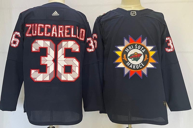 NHL Minnesota Wild #36 Mats Zuccarello Navy Native American Heritage Day Jersey